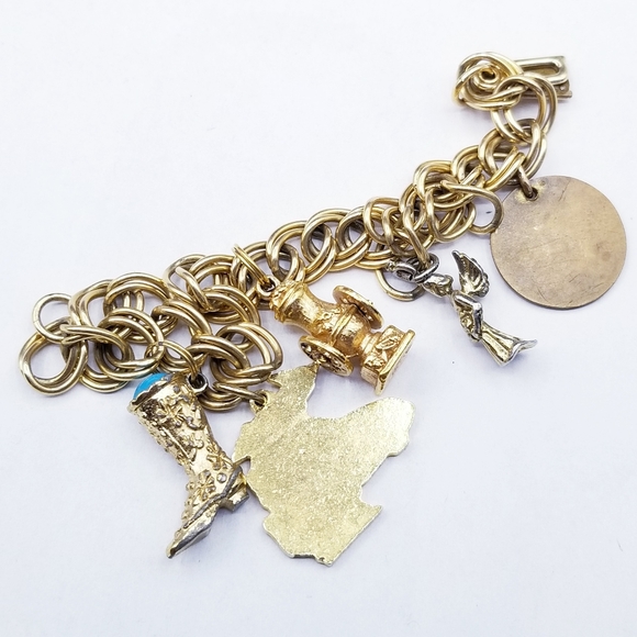 Vintage 12k Gold Filled Charm Bracelet - Picture 4 of 12